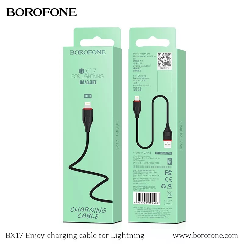 CHARGING CABLE BX17 FOR LIGHTING 1M 2.4A