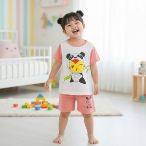 ENSEMBLE BLANC MOTIF MICKEY PANDA