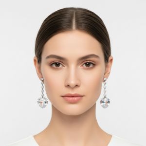 boucle d'oreille pendantes coeur jaune reflé